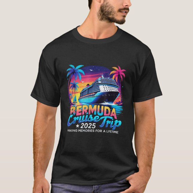 Bermuda Cruise Trip 2025 Sunset Vacation Gift  T-Shirt (Front)