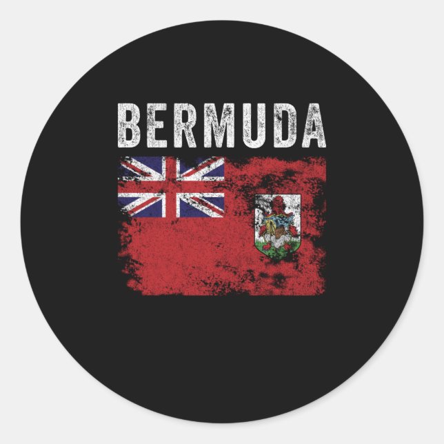 Bermuda Flag Distressed - Bermudian Flag Classic Round Sticker (Front)