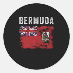 Bermuda Flag Distressed - Bermudian Flag Classic Round Sticker