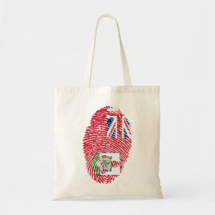 Bermuda Flag Fingerprint Country Pride Tote Bag