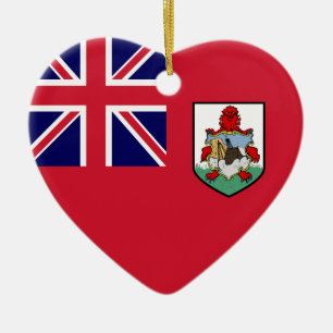 Bermuda Flag Heart Ceramic Ornament