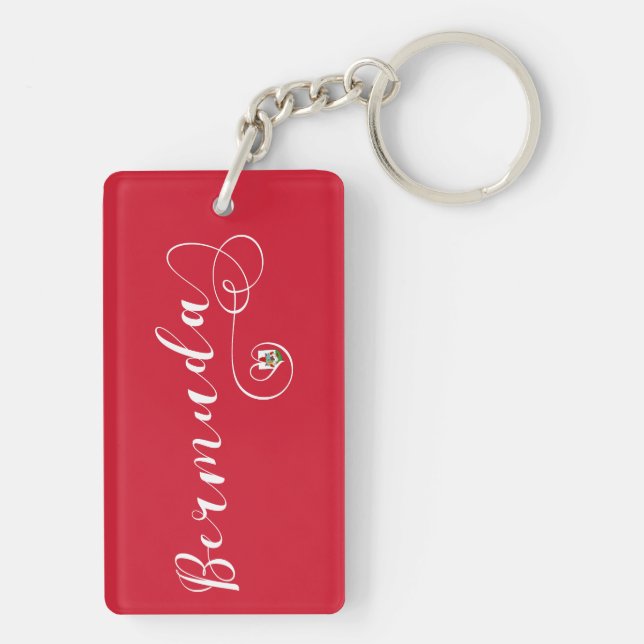 Bermuda Flag In A Heart Key Ring (Back)