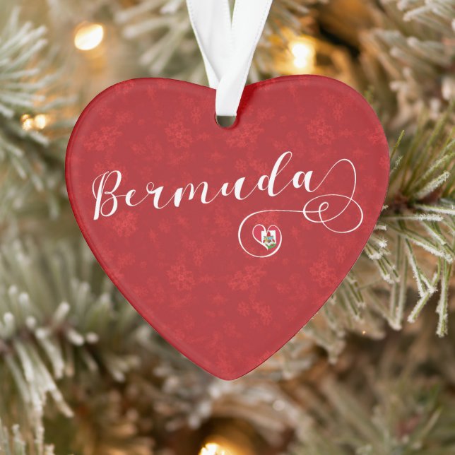 Bermuda Flag In A Heart Ornament (Tree)