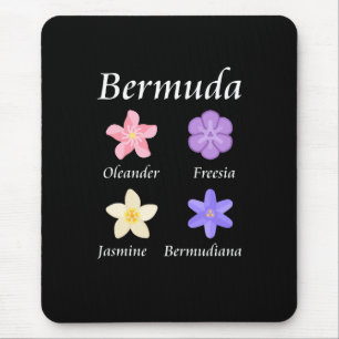 Bermuda Flower Icons Named Colour Mouse Pad