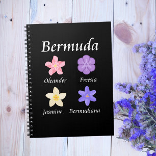 Bermuda Flower Icons Named Colour Notebook