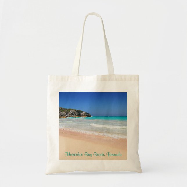 Bermuda Horseshoe Bay Pink Sand Beach Photo Tote Bag (Front)