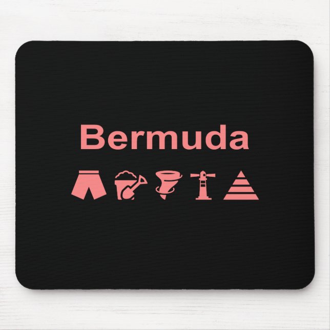 Bermuda Icons Dark Colour Mouse Pad (Front)