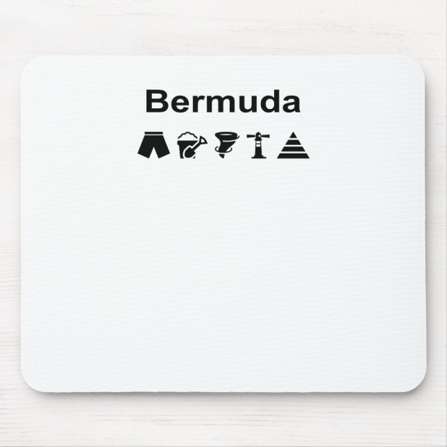 Bermuda Icons Monotone Light-Colour Mouse Pad (Front)