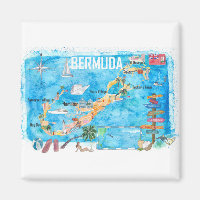 Bermuda Island Travel Poster Favourite Tourist Map