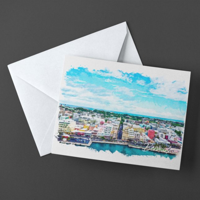 Bermuda Islands Vintage Travel Postcard (bermuda panorama view travel postcard)