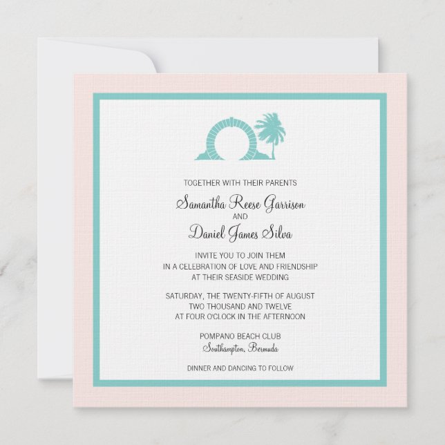 Bermuda Moongate Wedding Destination Invitation (Front)