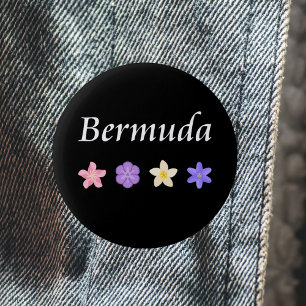 Bermuda Pretty Flower Icons Colour 6 Cm Round Badge
