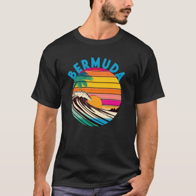 Bermuda Retro 1980s Style Beach T-Shirt (Front)