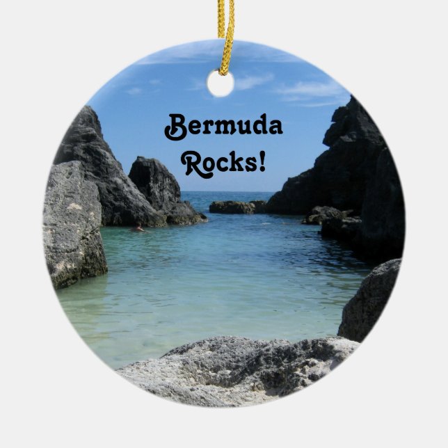 Bermuda, Rocks! Ceramic Ornament (Front)