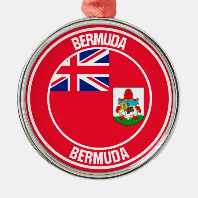 Bermuda Round Emblem Metal Ornament (Front)