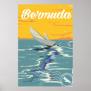 Bermuda Sailing vintage travel poster