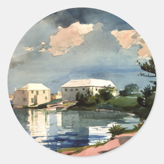 Bermuda, Salt Kettle artwork, Classic Round Sticker (Front)