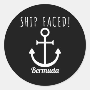 Bermuda Ship Faced Or Classic Round Sticker