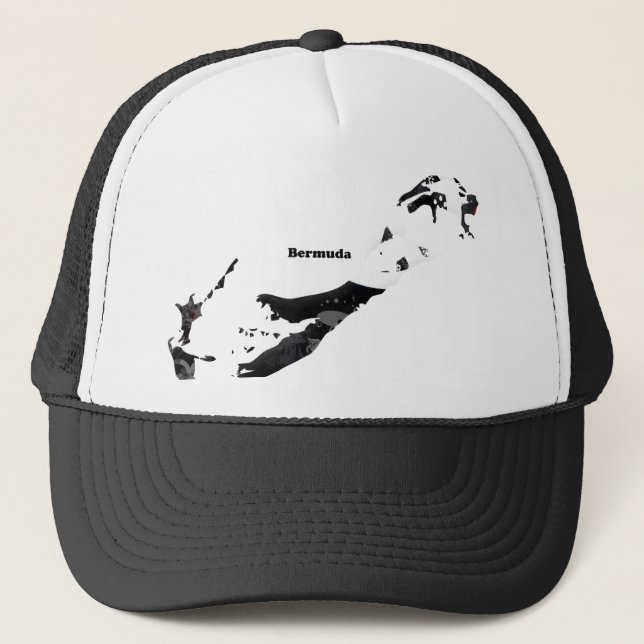 Bermuda Trendy Peace Sign with Bermudian map Trucker Hat (Front)