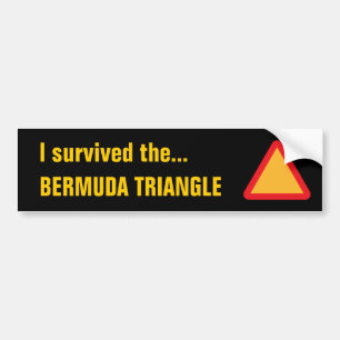 BERMUDA TRIANGLE bumper sticker (black)