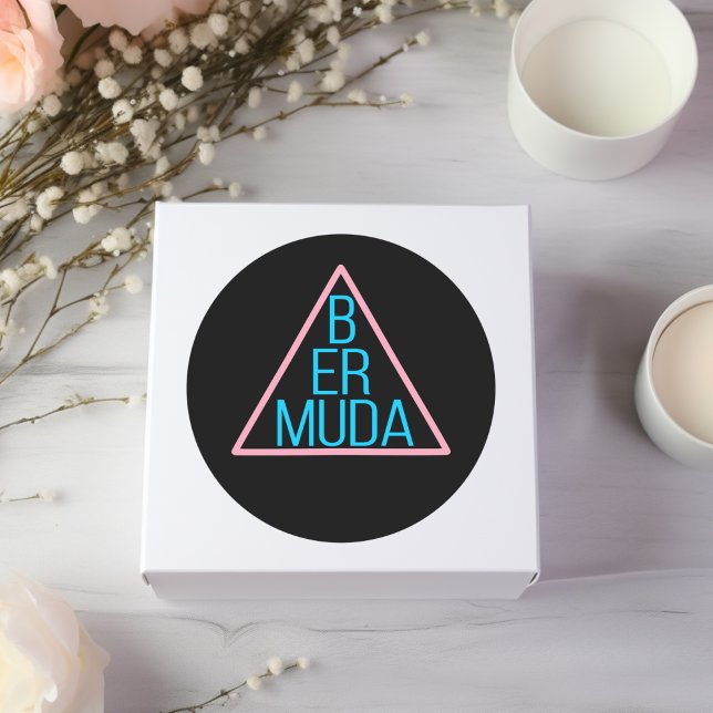 Bermuda Triangle with Modern Text Inside Dark Classic Round Sticker (Creator Uploaded)