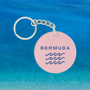 Bermuda Triple Ocean Waves Light-Colour Key Ring