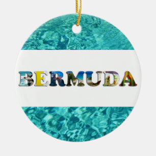 Bermuda Tropical Beach Blue Ocean Christmas Ceramic Ornament