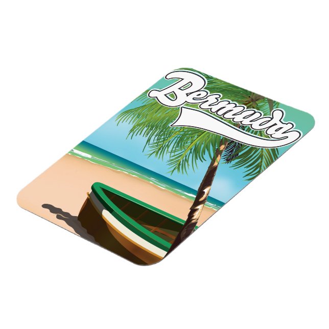 Bermuda Tropical island travel poster Magnet (Left Side)