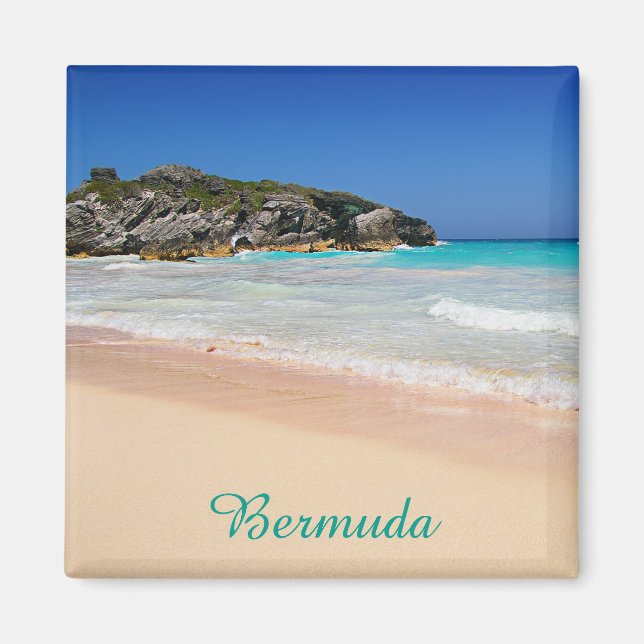 Bermuda Tropical Pink Sand BeachTravel Photo Magnet (Front)