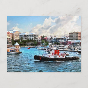 Bermuda - Tugboat Going Into Hamilton Harbour Postcard