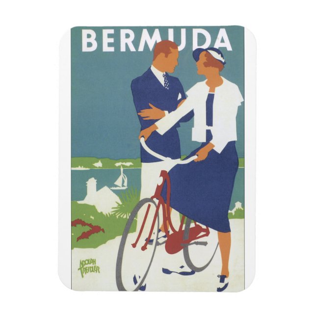 Bermuda Vintage Travel Poster Magnet (Vertical)