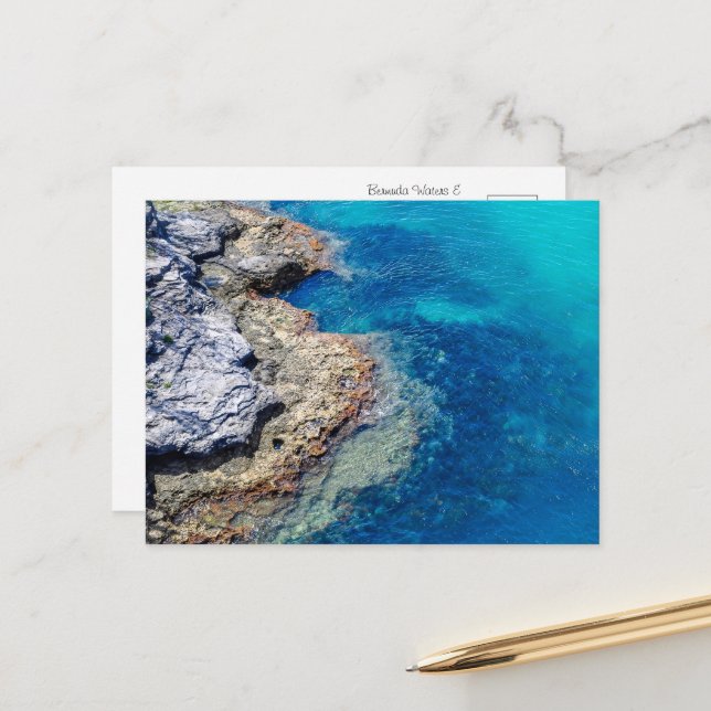 Bermuda Waters & Rocky Shoreline Postcard (Front/Back In Situ)