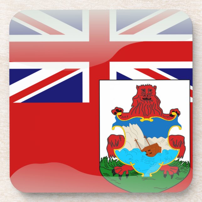 Bermudian glossy flag coaster (Front)