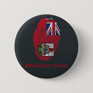 Bermudian touch fingerprint flag 6 cm round badge