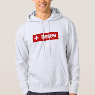 Bern in Swiss Flag Colors Hoodie