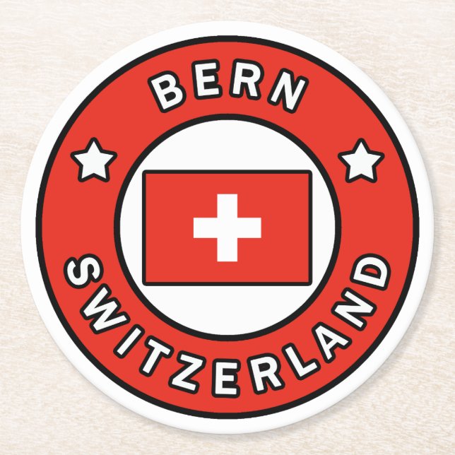 Bern Switzerland Round Paper Coaster (Front)
