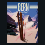 Bern switzerland ski poster<br><div class="desc">Bern switzerland ski poster in a beautiful vintage or retro style.</div>