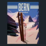 Bern switzerland ski poster<br><div class="desc">Bern switzerland ski poster in a beautiful vintage or retro style.</div>