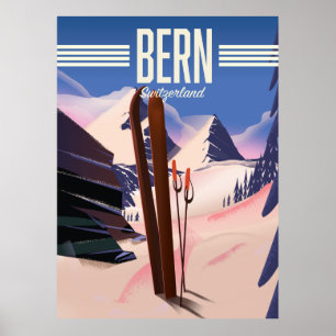 Bern switzerland ski poster