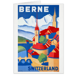 Bern Switzerland Vintage Travel Poster Restored