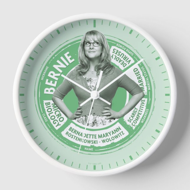 Bernadette Info Graphic Clock (Front)