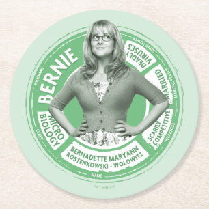 Bernadette Info Graphic Round Paper Coaster