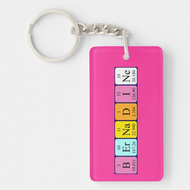Bernadine periodic table name keyring (Front)