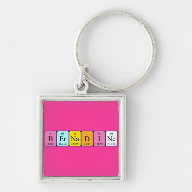 Bernadine periodic table name keyring (Front)