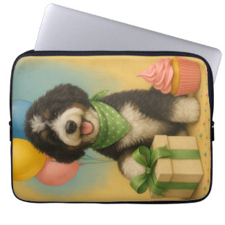 Bernadoodle Birthday Laptop Sleeve
