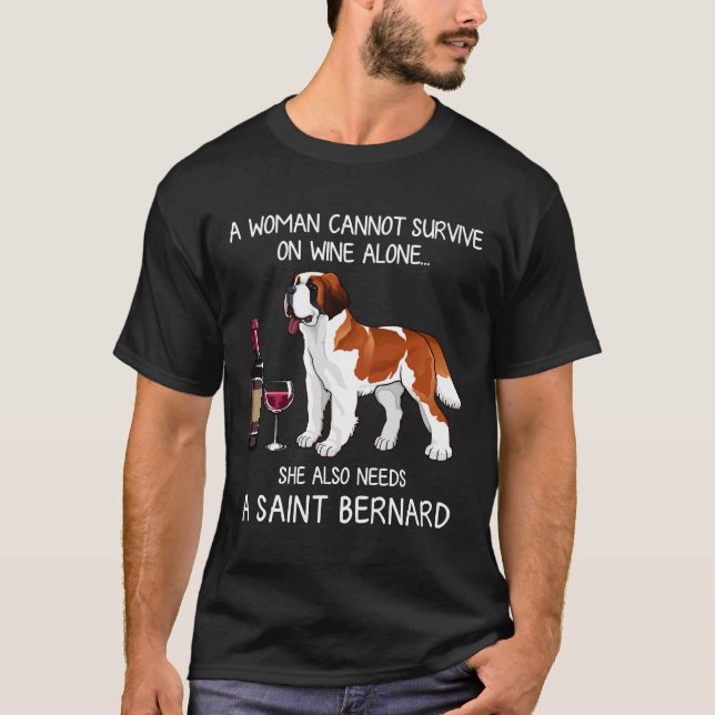 Bernard And Wine Dog Fitted T-Shirt (Front)