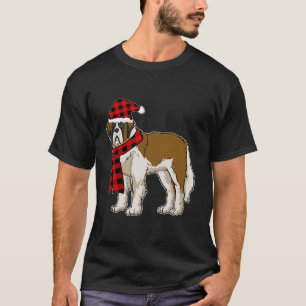 Bernard Buffalo Plaid St Bernard Dog Lover Christm T-Shirt