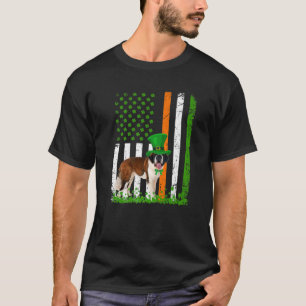 Bernard Saint Patrick's Day Dogs Lover American Fl T-Shirt