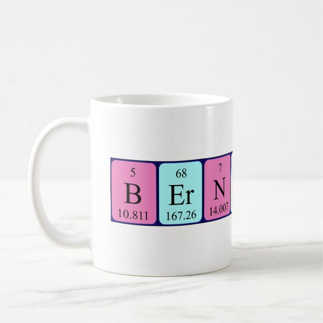 Bernardine periodic table name mug (Left)