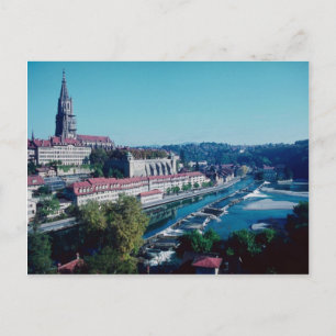 Berne, Minster and River Aare, Switzerland Postcard